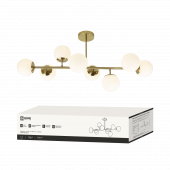 Люстра под лампу AURORA LUNA-8G9-LT 8xG9 матовые плафоны, латунный корпус IN HOME, Светильники под лампу	