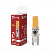 Лампа светодиодная LED-JCD-COB 7Вт 230В G9 4000К 730Лм IN HOME, Лампы для люстры	