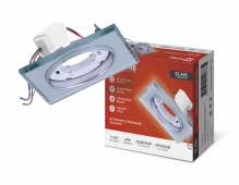 Светильник встраиваемый GX53R-glass SMR-L КВАДРАТ с подсветкой 4К под GX53 зеркальный IN HOME, Светильники точечные встраиваемые	