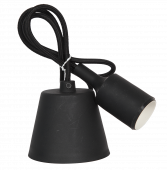 Патрон Е27 силиконовый со шнуром 1м черный IN HOME, Патроны для лампы	