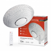 Светильник светодиодный COMFORT CRYSTAL 75Вт 230В 3000-6500K 6000Лм 500x115мм с пультом ДУ IN HOME, Светильники декоративные	