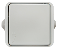 Розетка одинарная с крышкой AQUA белая полугерметичная 3110 IN HOME, Электроустановочные изделия полугерметичные AQUA	