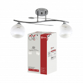 Люстра линейная под лампу AURA PERLA-2E27-LWC 2хЕ27 матовый плафон, хром IN HOME, Светильники под лампу	