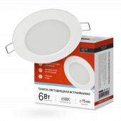 Панель светодиодная встраиваемая круглая RLP-VC 665WH 6Вт 230В 6500К 420Лм 95мм белая IP40 IN HOME, Панели светодиодные встраиваемые	