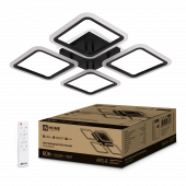 Светильник светодиодный ELEGANT ARIS-B 60Вт 230В 3000-6500K 4700Лм 450х450х75мм c пультом ДУ черный IN HOME, Светильники декоративные светодиодные	