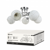 Светильник потолочный под лампу AURA PERLA-WH-5E27 5хЕ27 матовый плафон хромированный корпус IN HOME, Светильники под лампу	