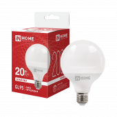Лампа светодиодная LED-GL95-VC 20Вт 230В Е27 4000К 2000Лм 95мм IN HOME, Светодиодные Лампы	