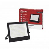 Прожектор светодиодный СДО-7 100Вт 230В 4000К IP65 черный IN HOME, Прожекторы	