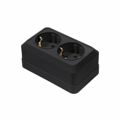 Розетка двойная с заземлением BOLLETO черная накладная 7128B IN HOME, Электроустановочные изделия накладные BOLETTO	