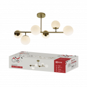 Люстра под лампу AURORA LUNA-6G9-LT 6xG9 матовые плафоны, латунный корпус IN HOME, Светильники под лампу	
