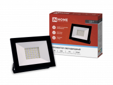 Прожектор светодиодный СДО-7 50Вт 230В 6500К IP65 черный IN HOME, Светильники уличные коммерческие	