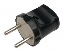 Вилка прямая 10А черная 4242 IN HOME, Вилки	