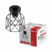 Светильник настенно-потолочный под лампу LOFT ATIKO-CL-E27-BL Е27 черный IN HOME, Люстры и Бра под лампу	