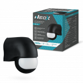 Датчик движения инфракрасный ДД 10Ч 1200Вт 180 гр. 12м IP44 черный NEOX, Датчики движения и фотореле	