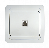 Розетка телефонная CLASSICO белая 2034 IN HOME, Электроустановочные изделия встраиваемые	