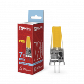 Лампа светодиодная LED-JC-COB 7Вт 12В G4 6500К 720Лм IN HOME, Лампы для люстры	