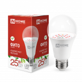 Лампа светодиодная LED-A65 STD-ФИТО красно-синий спектр 25Вт 230В Е27 IN HOME, Свет для растений	