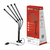 Светильник настольный на прищепке светодиодный СНП-Т2-ФИТО 4П40 красно-синий 40Вт 4 плафона, пульт на шнуре IN HOME, Фитосветильники	