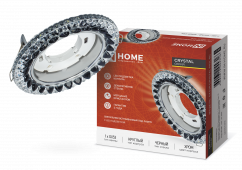 Светильник встраиваемый GX53R-crystal R42L-BC с подсветкой 4К под GX53 Черный/Хром IN HOME, Светильники точечные встраиваемые	
