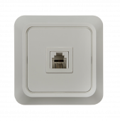 Розетка телефонная BOLLETO белая накладная 7034 IN HOME, Электроустановочные изделия накладные BOLETTO	