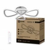 Светильник светодиодный ELEGANT SANSA-W 60Вт 230В 3000-6500K 4700Лм 600х400х75мм c пультом ДУ белый IN HOME, Светильники декоративные	