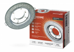 Светильник встраиваемый GX53R-crystal R02L с подсветкой 4К под лампу GX53 Тонированный/Хром IN HOME, Светильники точечные встраиваемые	