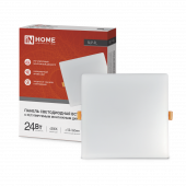 Панель светодиодная встраиваемая безрамочная SLP-FL 24Вт 230В 4000К 2160Лм 172мм с регулируемым монтажом 45-140мм белая IP20 IN HOME, Панели светодиодные встраиваемые	