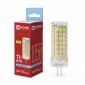 Лампа светодиодная LED-JCD 11Вт 230В G4 6500К 1050Лм IN HOME, Лампы для люстры	