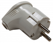 Вилка угловая с заземлением 16А белая 4110 IN HOME, Вилки	