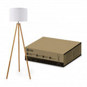 Светильник напольный под лампу ТНО 24-Е27-WT 230В белый абажур, деревянная тренога IN HOME, Напольные светильники	