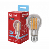 Лампа светодиодная LED-A65-deco 25Вт 230В Е27 6500К 2480Лм прозрачная IN HOME, Светодиодные Лампы	
