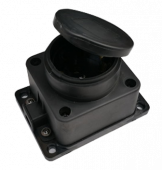 Розетка одинарная с заземлением каучук с заглушкой 16А IP44 черная 9321 IN HOME, Каучуковые разъемы	