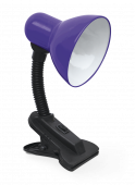 Светильник настольный под лампу на прищепке СНП 21Ф-E27 230В ФИОЛЕТОВЫЙ (с подвесом) IN HOME, Светильники настольные под лампу	