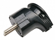 Вилка угловая с заземлением 16А черная 4210 IN HOME, Вилки	