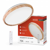 Светильник светодиодный COMFORT WOOD 75Вт 230В 3000-6500K 6000Лм 490x115мм с пультом ДУ IN HOME, Светильники декоративные светодиодные	