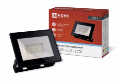 Прожектор светодиодный СДО-7 30Вт 230В 6500К IP65 черный IN HOME, Светильники уличные коммерческие	