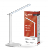 Светильник настольный светодиодный SIMPLE ССО-02Б 10Вт 625Лм сенсор, адаптер БЕЛЫЙ IN HOME, Светильники настольные светодиодные	