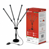 Светильник настольный на основании светодиодный СНО-Т2-ФИТО 4С40 красно-синий 40Вт 4 плафона, пульт на шнуре IN HOME, Фитосветильники	