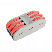 Клемма проходная КП 222-2413 с рычагами 3 полюса 0.08-2.5/4мм2 (10шт./уп.) IN HOME, Наконечники, гильзы, колпачки