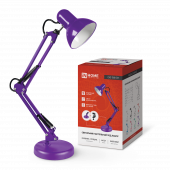 Светильник настольный под лампу на основании + струбцина СНО 15Ф-E27 230В ФИОЛЕТОВЫЙ IN HOME, Светильники настольные под лампу	