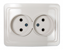 Розетка двойная CLASSICO белая 2102 IN HOME, Электроустановочные изделия встраиваемые	
