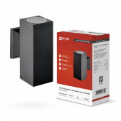 Светильник уличный настенный двусторонний НБУ CUBE-2хA60-BL алюминиевый черный IP54 IN HOME, Светильники уличные настенные	