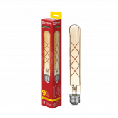 Лампа светодиодная LED-T30-deco gold 9Вт 230В Е27 3000К 1040Лм 225мм золотистая IN HOME, Лампы светодиодные филамент	