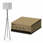 Светильник напольный под лампу ТНО 04-Е27-GB 230В серый абажур, черное основание IN HOME, Напольные светильники	