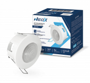 Датчик движения инфракрасный встраиваемый ДД 201Б 1200Вт 360 гр. 8м IP20 белый NEOX, Датчики движения и фотореле	