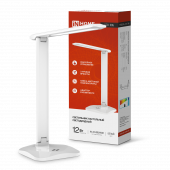 Светильник настольный светодиодный SIMPLE ССО-08Б 12Вт 600Лм сенсор, адаптер БЕЛЫЙ IN HOME, Светильники настольные светодиодные	