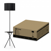 Светильник напольный под лампу ТНО 04П-Е27-BB 230В полка, черный абажур, черная тренога IN HOME, Напольные светильники	