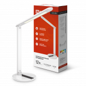 Светильник настольный светодиодный SIMPLE ССО-07Б 12Вт 600Лм сенсор, адаптер БЕЛЫЙ IN HOME, Светильники настольные светодиодные	