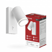 Светильник настенный под лампу NOTA P1хGU10-NL-WH с выключателем белый IN HOME, Светильники декоративные светодиодные	