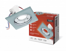 Светильник встраиваемый GX53R-glass SMT-L КВАДРАТ с подсветкой 4К под лампу GX53 матовый IN HOME, Светильники точечные встраиваемые	